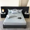 Lujo Ligero Jacquard Carbón Hielo 900D Sábanas Colchonetas Suaves Refrigeradas Clase Amigable con la Piel Transpirable Lavables a Máquina Colchoneta de Seda de Hielo para Dormir Desnudo