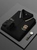 Camiseta Polo de Algodón Grueso con Forro Polar Paul Winter para Hombre, con Solapa Bordada, Manga Larga, Suéter Cálido para Capa Base