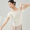 Ropa de Danza Moderna, Top Ajustado de Manga Larga con Inserciones de Malla, Ropa de Práctica de Danza Clásica China, Body Ajustado para Mujer