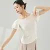 [Processamento Personalizado] Blusa de Manga Longa para Dança Moderna com Tela Body Malha Slim Fit para Mulheres