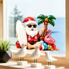 Pegatina Estática Xinuo JDT-A1164-TZ Viento y Olas Tropicales Hawaianas Papá Noel para Decoración de Vidrio de Dormitorio Balcón