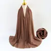 Lenço de chifon com pérolas transfronteiriço para mulheres, lenço bolha liso, lenço de cabeça versátil, atacado de fabricante malaio de lenços de seda