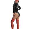 Cremallera en la entrepierna talla europea y americana alta elasticidad cuero brillante PU lencería sexy soporte ligero discoteca entero individual 6816