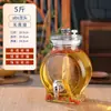 Frasco de Vino Sellado Botella Vacía Vino Medicinal de Ginseng Frasco de Vino Barril de Vino Frasco de Vino Casero Botella de Vidrio para Vino Casero Hogar