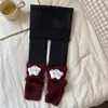 Leggings Novos para Meninas com Forro de Fleece para Outono e Inverno, Roupa Externa, Meias-Calças de Fleece Grossas Inteiriças com Desenhos Animados, Calças Longas Quentes Infantis de Retalhos