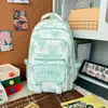 Serie Gradiente Bruma de Leche, Mochila Chica Dulce Azul Transparente Estrellada, Mochila de Alto Aspecto con Múltiples Compartimentos para Estudiantes de Secundaria y Preparatoria