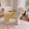 Abrigo de algodón con animales pequeños tridimensionales para otoño e invierno, ropa cálida de cuatro patas para mascotas con correa, mono engrosado con patrones lindos