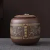 Bote de Cerámica Púrpura Sellado Grande No Tejido a Prueba de Humedad para Almacenar Té Pu'Er en Casa