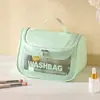 Bolsa de Maquiagem de PVC Transparente Portátil para Viagem Bolsa de Armazenamento de Artigos de Higiene Pessoal Impermeável Grande Capacidade Bolsa de Maquiagem de Mão Simples Alta