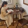 Mesa Plegable Redonda de Madera Maciza Jiayi para Uso Doméstico, Mesa Cuadrada Pequeña, Juego de Mesa y Sillas de Comedor Extensibles, Doble Uso para Comedor Cuadrado y Redondo en la Sala de Estar
