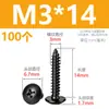 Tornillos autorroscantes de cabeza de cruz de acero inoxidable 304 negros, tornillos autorroscantes de cabeza de hongo M3M4M5M6