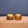 Osso de Boi de Material Antigo Estilo Xizang Incrustado com Contas de Barril de Mil Caracteres, Brinquedo Cultural de Osso Estilo Xizang Contas DIY, Contas de Buda 108, Acessórios de Cordão Multi-Tesouro