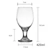Copa de vino de vidrio con base ancha, copa de cerveza, copa de cerveza artesanal, vaso de vidrio para bebidas de jugo 420ml logo imprimible