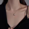 Bajo el árbol Banyan Plata S925 Moda Nacional Hueca Bolso Collar para Mujer Retro Moda de Lujo Ligero Todo Combinable Cadena Clavícula Bolsa de Dinero