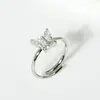 Anillo Cruzado Europeo y Americano Nuevo de Acero Inoxidable con Circonita Mariposa Estilo Ins para Mujer Lujo Ligero Gama Alta Nicho Anillo Abierto