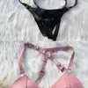 Amazon Supply Atacado Couro PU Alça Selvagem Sexy Mulheres Europeias e Americanas Lingerie Sexy Sexy Conjunto HYAO