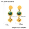 Azucarero Super Brillante Lujo Ligero Corazón Piedra de Cristal Collar Pulsera Acero de Titanio Chapado en Oro Forma de Corazón Conjunto de Joyería para Mujer