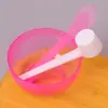 Tigela em Pó para Máscara Facial, Tigela de Beleza de Plástico PP, Espátula para Máscara, Colher de Plástico, Colher de Medição, Conjunto de Três Peças de Ferramentas para Máscara Facial para Beleza