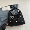 Nova bolsa punk feminina 2024 Nova bolsa de ombro feminina Corrente elegante Mochila de diamante brilhante