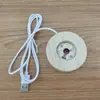 Base de cristal luminoso de madera maciza Interfaz USB 5v interruptor base luminosa de madera portalámparas redondo de madera maciza luz de noche