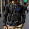 Camiseta de Manga Larga Lavada con Cuello Redondo, Estilo Vintage Desgastado, Estampado Digital para Hombre, 2026, Transfronteriza, en Amazon