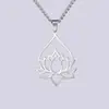 Collar de Loto Gota de Agua Transfronterizo para Mujer Acero Inoxidable Moda Colgante Simple Regalo Conmemorativo Tendencia Personalizada Acero Inoxidable