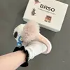Pantuflas de Peluche de Perro Orejón para Niñas Invierno 2026, Estilo Lindo, Suela Gruesa, Antideslizantes, Uso en Casa, Pantuflas Peludas para Niñas Jóvenes