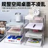 Caja de almacenamiento transparente de escritorio, organizador de archivos de oficina, estante de almacenamiento de libros de escritorio duradero y práctico, venta al por mayor del fabricante
