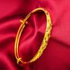 Pulseira de Liga de Cobre Banhada a Ouro Feminina Gipsófila Puxa e Empurra Areia Dourada Pulseira Feminina Chuva de Meteoros Plus Pulseira de Latão Feminina Atacado