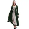 Ropa Medieval para Mujer Europea y Americana de Gran Venta Vestido Largo Retro de Palacio con Tirantes y Vestido de Terciopelo con Diamantes Dorados