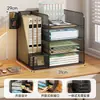 Prateleira de Armazenamento para Classificação de Assuntos Porta-livros de Mesa Estante em Camadas Porta-arquivos de Mesa para Estudante Prateleira de Armazenamento de Livros Uso Doméstico