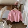 Suéter para niños Estilo coreano Otoño Chaqueta para niñas 2025 Otoño Nuevo Manga larga para niños Primavera y Otoño Chaqueta Cárdigan Tejida