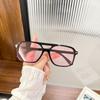 2025 Nuevas Gafas de Sol Retro Ins de Moda Transfronterizas con Forma de T y Doble Puente, Gafas de Sol Coloridas, Gafas de Sol Cuadradas Modernas