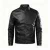Tendencia chaqueta de cuero para hombre otoño e invierno 2026 nueva chaqueta casual coreana para hombre corte slim con cuello alto chaqueta casual de alta gama para hombre