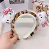 Grampo de Cabelo/Faixa de Cabelo Fofa Desenho Animado Laço Estampa de Leopardo Cabeça de Gato Versão Larga Acessórios Fofos para Cabelo de Menina Novos Outono e Inverno