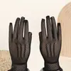Guantes de encaje transfronterizos guantes de protección solar para mujer malla color liso encaje guantes de etiqueta guantes para vestido de novia guantes para vestido de noche