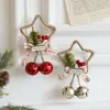 Nuevo Colgante de Campana de Estrella de Cinco Puntas Navideña Colgante de Pared Colgante de Puerta Colgante de Árbol de Navidad Decoración de Lazo de Campana Navideña