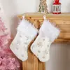 Decorações de Natal Novas Transfronteiriças Meias de Natal Flocos de Neve Lantejoulas Douradas Prateadas Arranjo Festivo para Crianças Sacolas de Presente