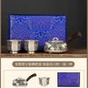 Juego de Té Kung Fu Plateado de Alta Gama Estilo Chino Patrón Gourmet Olla Plateada Taza de Té Juego de Té Portátil para Viaje Regalo de Acompañamiento