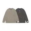 Sanhomme Diseño Retro Trendy Americano Camiseta Base Sudadera para Hombre Cuello Henry Chaqueta Holgada 7015