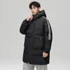Jaqueta de plumas masculina à prova d'água, neve e vento, novo estilo outono/inverno, comprimento médio, corte solto, retém calor, moderna e versátil