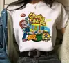 Camiseta Estampada Gráfica Chucky Moda Streetwear Casual Gola Redonda Manga Curta Tamanho Grande Feminina
