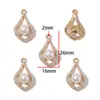 Acessórios de joias de liga leve de luxo, pingentes com incrustação de pérolas, decorações para pulseira, colar e chaveiro DIY, W893