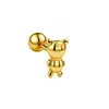 Clavo de acero inoxidable chapado en oro de 18 quilates con circonita para cartílago, joyería de piercing microincrustada, exquisita y compacta