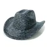 Festa de Fim de Ano Estilo Europeu e Americano Outono e Inverno Amazon Temu Transfronteiriço Chapéu de Cowboy Ocidental Chapéu de Jazz Estampado de Leopardo Pelúcia para Mulheres