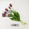 Flores de Tulipa de Borracha Macia Realistas Transfronteiriças para Decoração de Hotel, Plantas Verdes Artificiais para Arranjos Florais de Sala de Estar em Casa