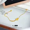 Colar de Corrente para Clavícula Coração de Gelo Triturado Coração com Contas Estilo Mid-Century de Luxo Leve Super Brilhante de Alta Qualidade Exquisito Ouro de Areia de Luxo Leve