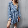 Vestido estampado de moda europea y americana de diseño propio, otoño e invierno 2022, sexy, estación independiente, vestido casual para mujer