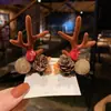 Pasador de Navidad diadema festiva pasador de asta de ciervo accesorios para el cabello de mujer para disfraz de Navidad