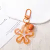 Pingente de chaveiro de flor grande oca transparente na cor dopamina, acessório DIY para bolsas e decorações